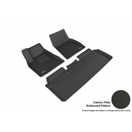 U-Ace, Inc U Ace L1TL00001509 3D Maxpider Complete Set Custom Fit All-Weather Kagu Black Floor Mat for 2012-2014 Tesla Model S Models L1TL00001509